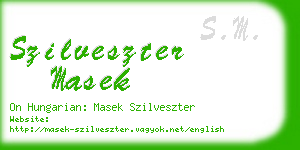 szilveszter masek business card